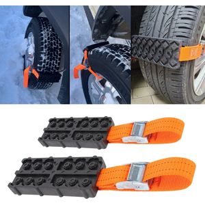 Autoband Tractie Blokken Duurzaam Pu Anti-Slip Met Zak Emergency Sneeuw Modder Zand Band Ketting Bandjes Voor Sneeuw modder Ijs 1 Set
