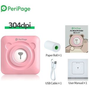 304Dpi Peripage A6 Label Printer High Definition Printing Thermische Mini Printer 2 &quot;Foto Factuur Printer Voor Android En iphone