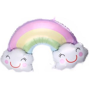 Rainbow Cloud Zon Folie Ballons Pastel Party Candy Ballonnen Verjaardag Baby Shower Feestartikelen Bruiloft Decoratie cartoon hoed