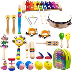 Kids Muziekinstrumenten, 15 Soorten 23Pcs Hout Percussie Xylofoon Speelgoed Voor Jongens En Meisjes Voorschoolse Onderwijs Met Stor