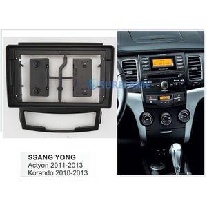9 Inch Auto Fascia Radio Panel Voor Ssangyong Actyon ; korando Dash Kit Facia Console Bezel 9 Inch Adapter Plaat