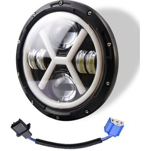 7 "Motorfiets Koplamp Led Projector Angel Eyes Voor Jeep Wrangler Jk Dagrijverlichting Mistlamp Mistlampen led