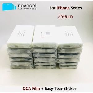 50Pcs 250um Oca Film Voor Iphone 5 6 6S 7 8 Plus X Xr Xs 11 12Pro Max optische Sticker Voor Mobiele Telefoon Onderdelen Vervanging
