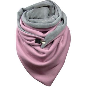 Vrouwen Mannen Winter Effen Kleur Driehoek Sjaal Met Knop Clip Thicken Warm Winddicht Shawl Wrap Koud Weer Thermische Nek