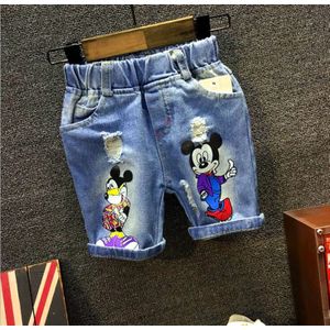 Kids Kinderen Zomer Jeans Shorts Met Gat Jongens Denim Shorts Jongen Meisje Cartoon Jeans Shorts Voor Jongens Jongens 2-7years