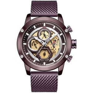 Naviforce Mannen Horloge Blue Skeleton Dial Lichtgevende Heren Horloges Luxe Quartz Horloge Mannen Luxe Horloges