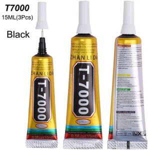 3Pcs 15Ml T7000 Zwarte Lijm Epoxyhars Super Lijm T-7000 T8000 Stof Textiel Keramiek Touch Screen Lcd Elektronische component