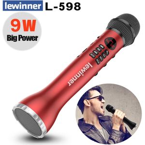 Lewinner Draadloze Microfoon Handheld Karaoke Bluetooth Speaker LED Scherm TF Card Zingen Recorder Zingen Overal Anytim