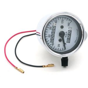 DC 12V Universele Motorcycle Kilometerstand Snelheidsmeter Toerenteller Motor Refit Vintage Instrument Scooter Motor Retro Zwart Meter