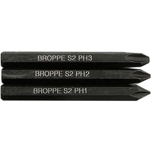 Broppe 3Pcs Cross Impact Elektrische Magnetische Schroevendraaier Bits Set 8Mm Hex Shank 80Mm Kruis Schroevendraaier Bits Set s2 PH1 PH2 PH3
