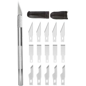 Imzay Carving Metalen Scalpel Mes Gereedschap Kit Met Vinger Protector 3 Soorten Messen Antislip Mes Veiligheid Cutter Papier mes