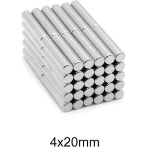 10 ~ 200Pcs 4X20 Mm Mini Kleine Ronde Magneten 4Mm X 20 Mm N35 Neodymium Magneet sterke Dia 4X20 Mm Permanente Ndfeb Magneten Disc 4*20