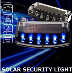 6 LEDs Auto Solar Charger Auto Inbreker LED Strobe Alarm Lamp Sensor Beveiliging Waarschuwingslampje Auto Accessoires