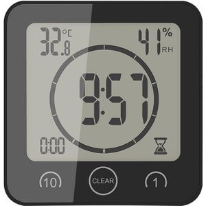 Digitale Badkamer Klokken Thermometer Hygrometer Lcd Zuignap Waterdichte Douche Horloges Temperatuur Vochtigheid Meter Wandklok
