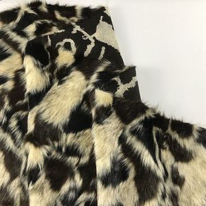 160*100cm Beige zwarte koffie jacquard kleding kunstmatige glad pluche faux fur stof voor jas vest fausse fourrure tissu