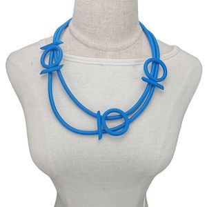 Ukebay Multicolor Choker Kettingen Rubber Sieraden Vrouwen Punk Style Statement Kettingen Festival Vintage Kleding Keten