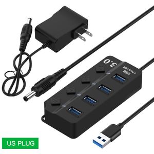 High Speed USB Hub 3.0 4/7 Port USB 3.0 Hub Splitter On/Off Schakelaar met EU/ US Power Adapter voor MacBook Laptop PC