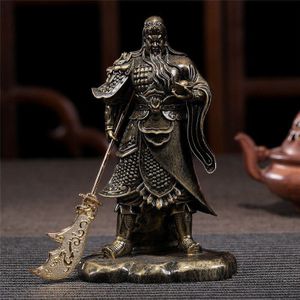 Chinese Feng Shui Guan Gong Boeddhabeeld Bronskleur Handgemaakte Hars Ambachten Grote Boeddha Sculptuur Beeldjes Woondecoratie