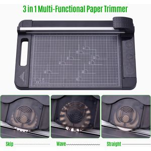 3-In-1 Papier Trimmer Multi-Functionele A4 Papier Cutter Straight Overslaan Wave Cutter Met 12.6 Inch cut Lengte Voor Foto Gelamineerd