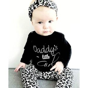 Baby Meisjes Luipaard print Kleding Pasgeboren Tops T-shirt Broek Lente Outfits 3 stuks Baby meisje Kleding Set Katoen Casual