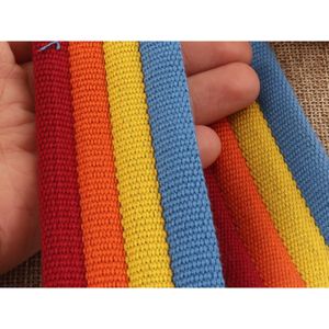 Blauw Geel Oranje Rood Gestreepte Katoenen Zachte Webbing Riem Singels Lanyard Webbing Bag Purse Singels Leash Supplies-40mm