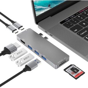 Dubbele Type-C High Speed Hub Naar Usb Hdmi Pd Opladen Tf/Sd Reader USB3.0 Docking Station Voor macbook Pro / Air