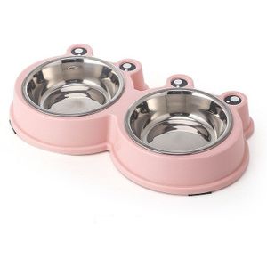 Dubbele Pet Kat Bowls Duurzaam Rvs Non-Slip Feeder Voor Small Medium Honden Katten Voedsel Water Voeden Huisdieren kom Accessoires