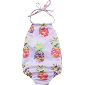 0-24 M Leuke Pasgeboren Baby Meisje Ananas Print Mouwloze Strap Badmode Een Stukken Badmode Badpak Badpak Kostuum
