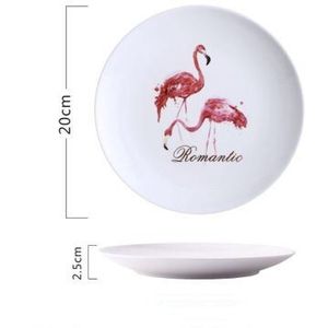 Keramische Servies 8 Inch Nordic Creatieve Flamingo Ronde Bone China Plaat Westerse Voedsel Steak Salade Schotel Huis Keuken Benodigdheden