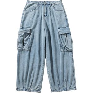 Lappster Mannen Black Baggy Jeans Grote Zakken Kpop Hip Hop Harembroek Hoge Taille Vintage Oversized Denim Broek Plus size