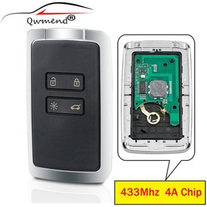 Qwmend Smart Remote Key Keyless Go 434Mhz Hitag Aes 4A Chip Voor Renault Megane 4 Talisman Espace 5 Kadjar koleo