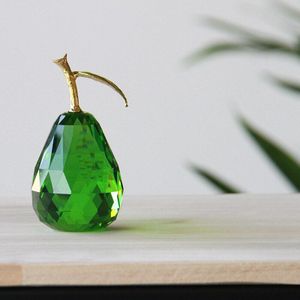 Kleur Kunstmatige Kristallen Glas Peer Fruit Art Decoratie Voor Plated Inrichting Craft Voor Thuis En Bruiloft Decoratie Artikelen