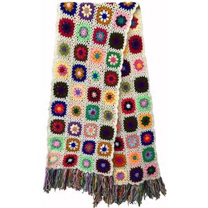 Hand made sjaals Vrouwen Kwastje Sjaal Wraps 200*27cm Grote Gehaakte Bloem sjaals herfst winter Handgemaakte Kerst Sjaals