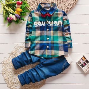 Lente Kinderen Warm Kids Kostuums Set Jongen kinderen Mode Plaid Pak Jongens Kleding Kids Baby Kleding Sets Jongen outfits