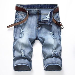 Mannen Motorfiets Motorfiets Jeans Mannen Jeans Shorts Ripped Stretch Slim Denim Shorts Streetwear Hip-Hop Oude Kleren