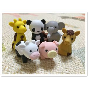 12 Stks/set Leuke Kawaii Animal Zoo Gum Rubber Gum Set School Office Wissen Supplies Kids