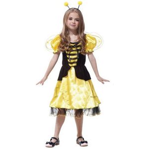 FHalloween Carnaval Party Dress Nifty Bee Kostuum Meisje Bee Kostuums Geel Bee Prinses Jurk met Vleugels