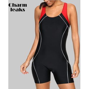 Charmleaks Een Stuk Vrouwen Sport Badpak Atletische Racerback Badmode Pad Bikini Boyleg Beach Wear Badpakken Monokini