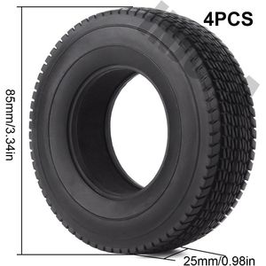 INJORA 4 Stuks Rubber Banden Wheel Banden Met Spons voor 1:14 Tamiya Tractor Vrachtwagens RC Auto