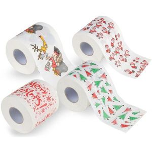 6Roll Kerstman Vrolijk Kerstfeest Supplies Gedrukt Toiletpapier Thuis Badkamer Toiletpapier Tissue Roll Xmas Presenteert Decor