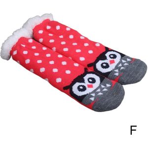 1 Paar Vrouwen Winter Cartoon Sokken Leuke Vloer Sokken Thuis Coral Fluwelen Slaap Verdikking Maand Sokken Warme Fluwelen Non-slip Kous