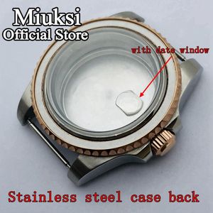 Miuksi 40Mm Rose Gold Case Saffierglas Voor Sub Horloge Fit ETA2836 NH35 NH36 Mingzhu DG2813 3804 Miyota8205 8215 821A Beweging