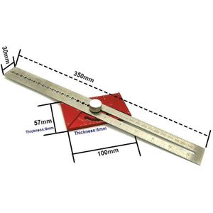 Multifunctionele Angle Schrijvende Liniaal Scheidslijn Heerser Houtbewerking Positionering Blok Kraspen Gauge Voor Meetinstrumenten