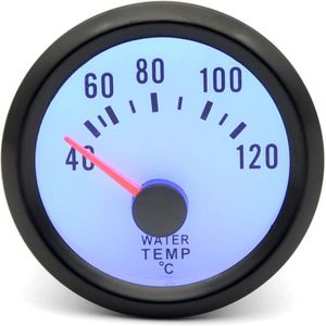 2 ""52Mm Dragon Gauge Auto Meter Water Temp Gauge 40-120 C Analoge Black Case Met Blauw led