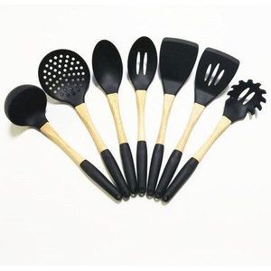 6 Stuks Koken Gereedschap Set Premium Siliconen Keuken Kookgerei Set Turner Soep Lepel Zeef Pasta Server Lepel