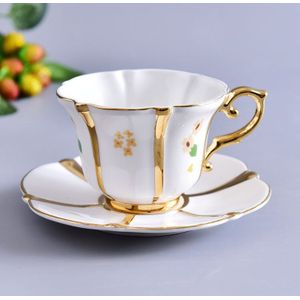 200 Ml Wit Europese Bone China Koffie Set Creatieve Eenvoudige Keramische Porselein Gerecht Afternoon Thee Melk Cup Met Schotel
