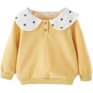 Baby Meisjes Sweatshirt Delicate Mode Schattige Baby Meisjes Lange Mouw Lotus Kraag Fleece Warme Winter Sweatshirt