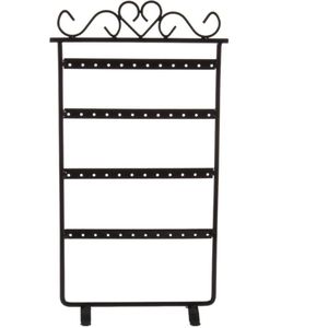 48 Hole Oorbellen Oorstekers Display Rack Metalen Sieraden Houder Stand Showcase Roze 295*160 Mm Vitrines