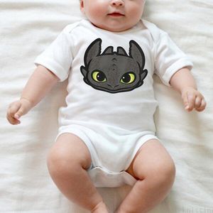 DERMSPE Casual Pasgeboren Baby Jongens Meisjes Korte Mouw Letter Print Leuke Cartoon Man Katoen Romper Jumpsuit Baby Kleding Wit