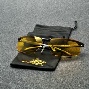 Mincl Vintage Gele Zonnebril Gepolariseerde Mannen Rijden Zonnebril Mannelijke Vierkante Frame Nachtzicht Zonnebril UV400 Nx